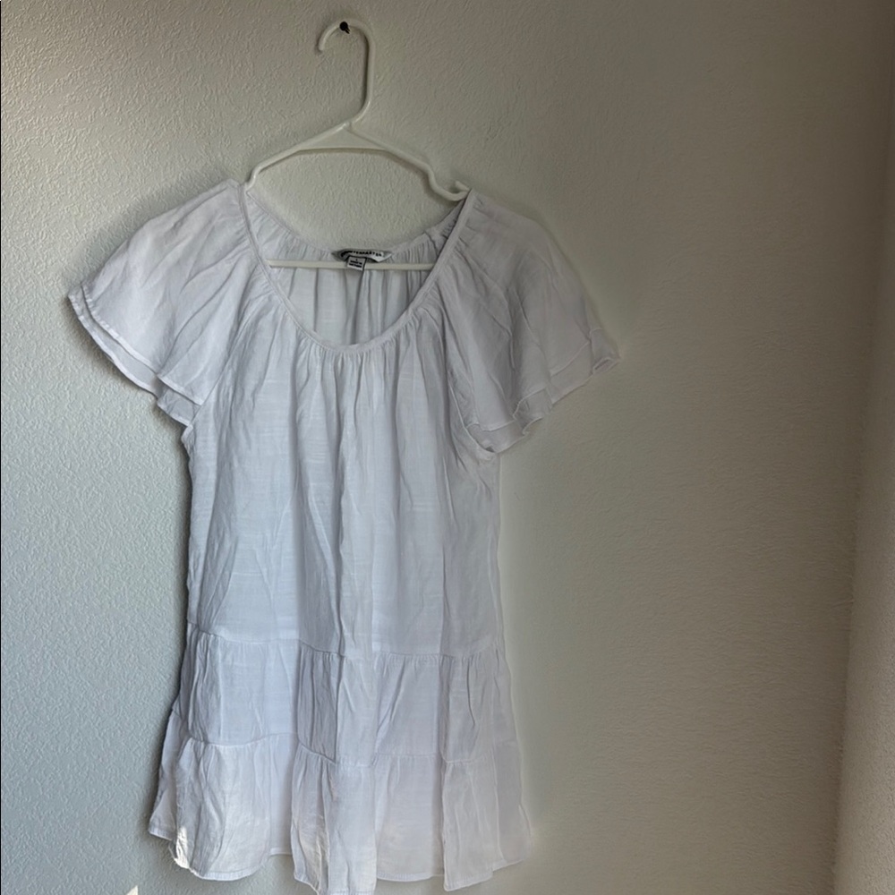 Counterparts Cream Ruffled Cap Sleeve Blouse - Picture 3 of 8